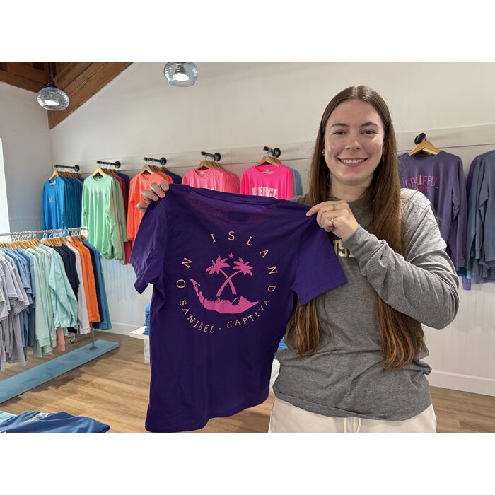 Grateful Always Ladies Short Sleeve V-Neck - Purple