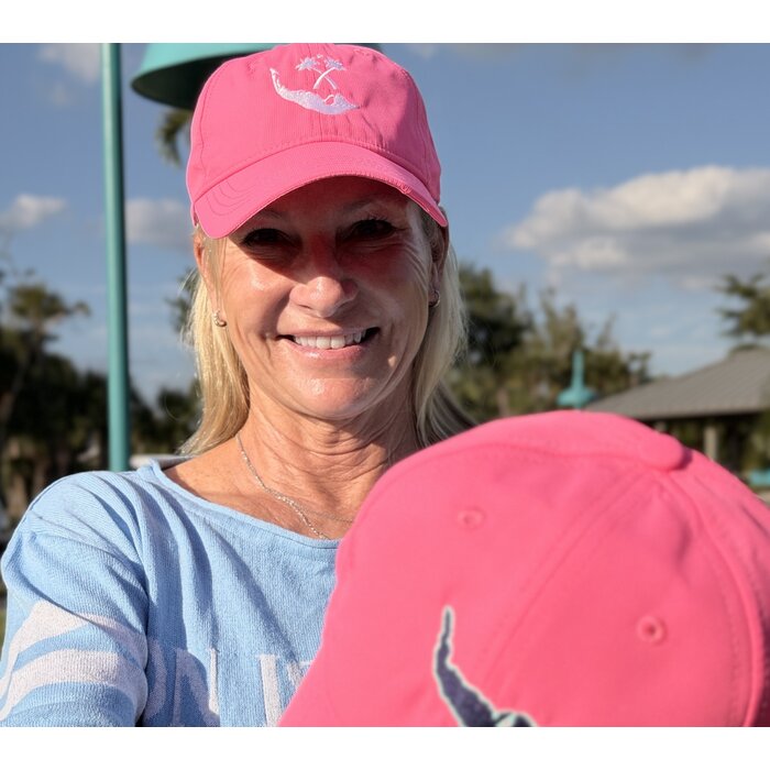 Map & Logo Hat- Ladies Fit Performance - Bright Pink