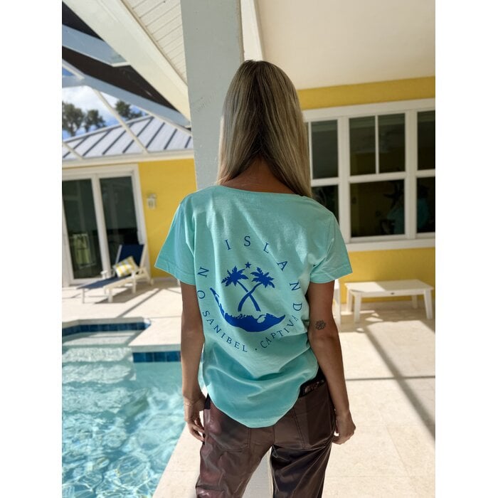 Stay Wild Ladies Short Sleeve V-Neck - Mint