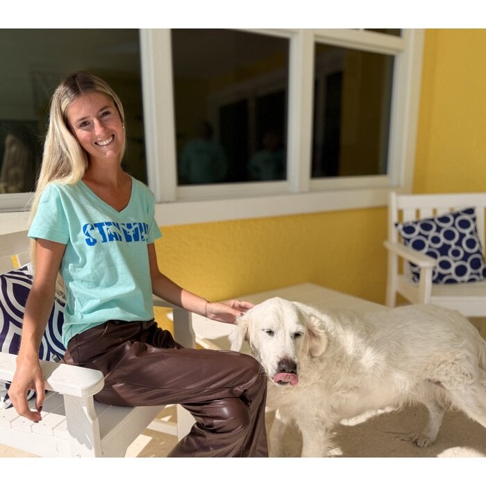 Stay Wild Ladies Short Sleeve V-Neck - Mint