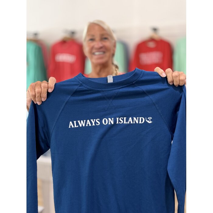 Always on Island/SanCap Stats Unisex L/S Blue