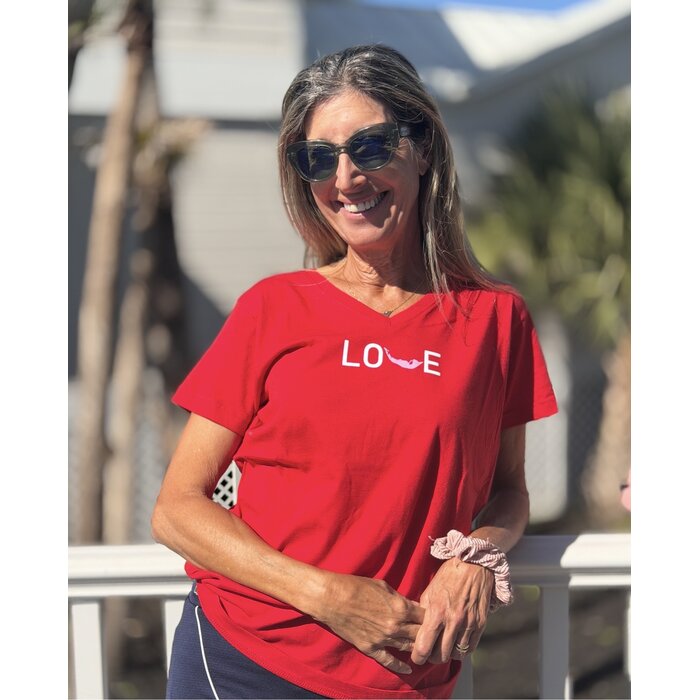 LOVE - Ladies V-Neck Short Sleeve