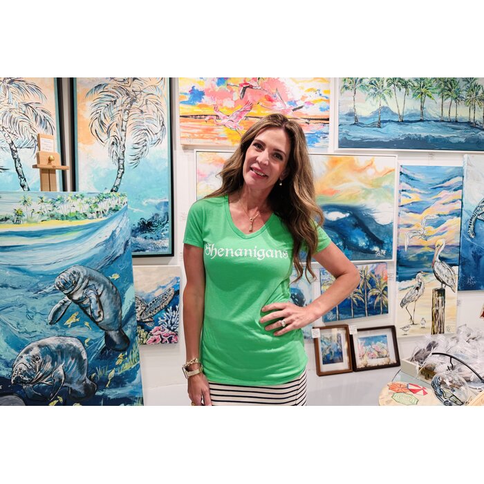 Shenanigans! Ladies' short sleeve vneck