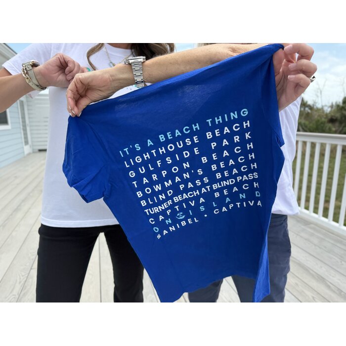 Seas The Day Ladies Short Sleeve V-Neck - Royal Blue