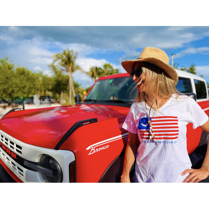 Liberty and Justice for All - Ladies V-Neck