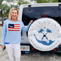 Flag Sweaters - Ladies Light Blue
