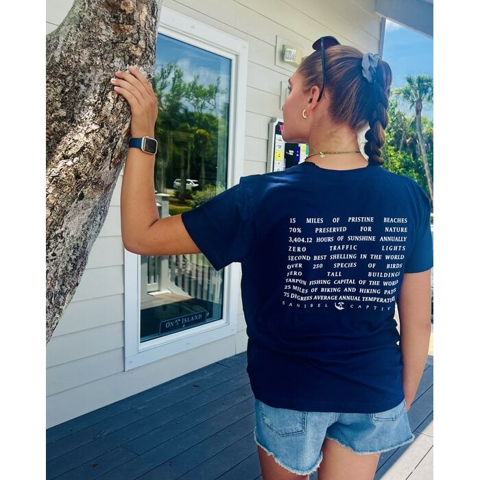 SanCap Stats Ladies Short Sleeve V-neck - Navy
