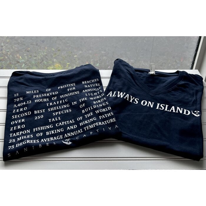 SanCap Stats Ladies Short Sleeve V-neck - Navy