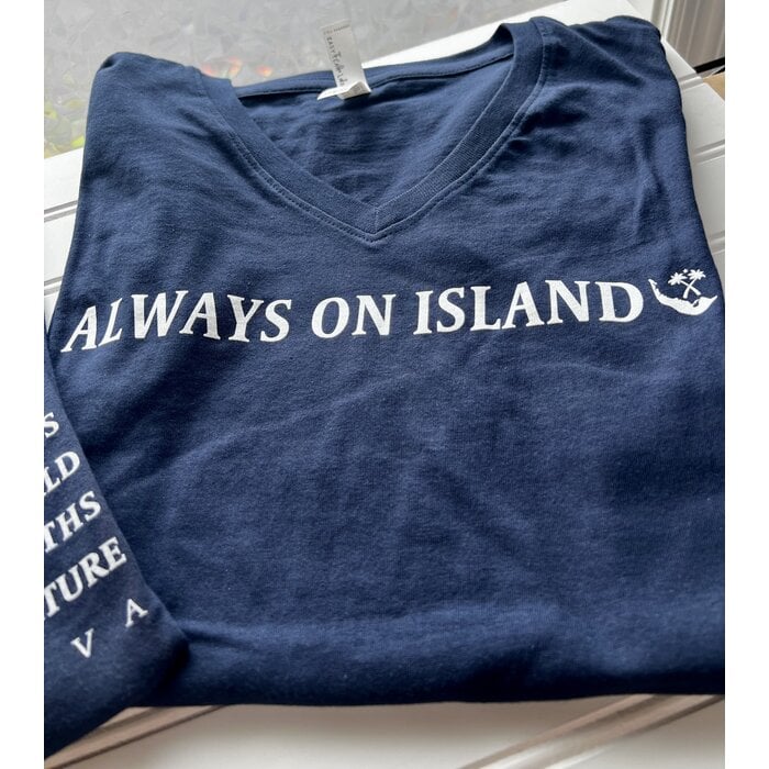 SanCap Stats Ladies Short Sleeve V-neck - Navy