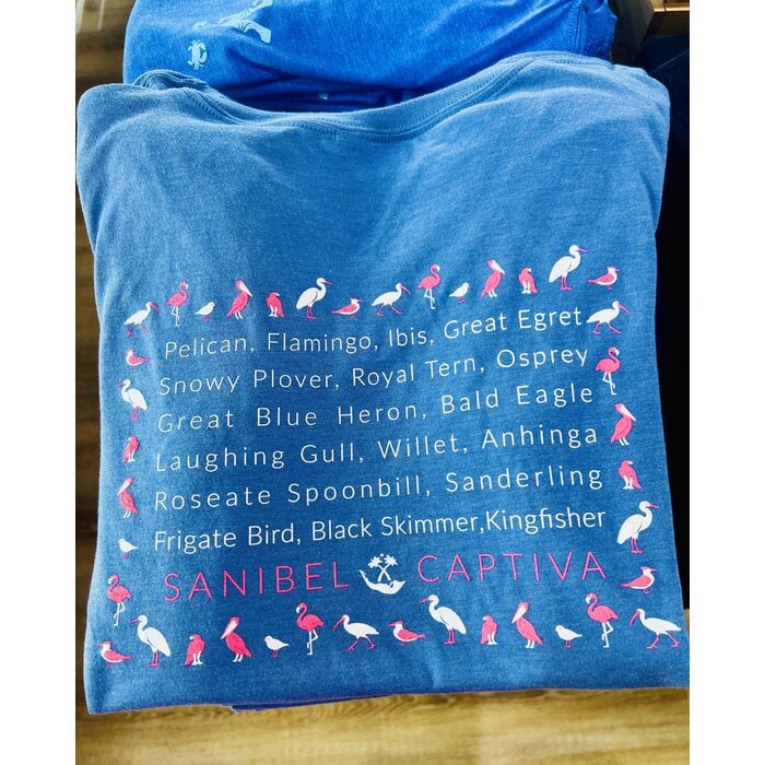 Let's Flocking Go - Ladies Vneck Blue Grey