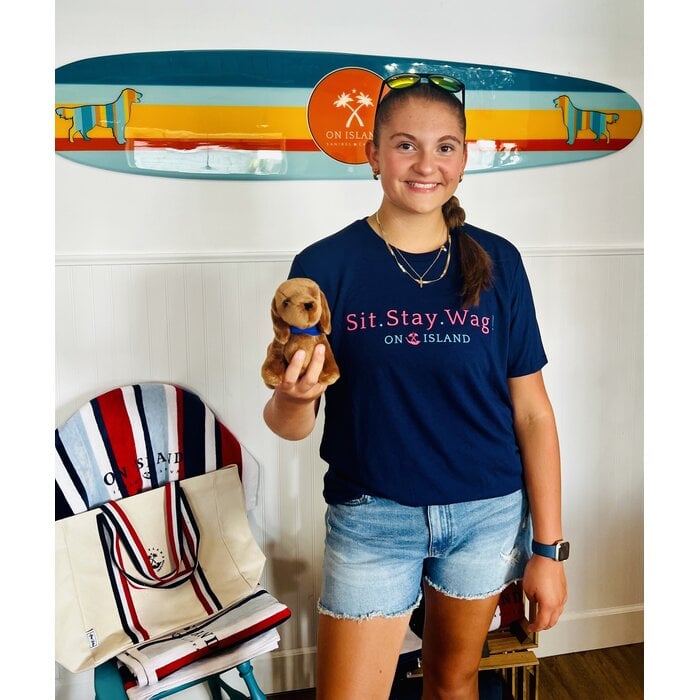Sit. Stay. Wag! Unisex Short Sleeve Tee - Navy