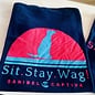 Sit. Stay. Wag! Unisex Short Sleeve Tee - Navy