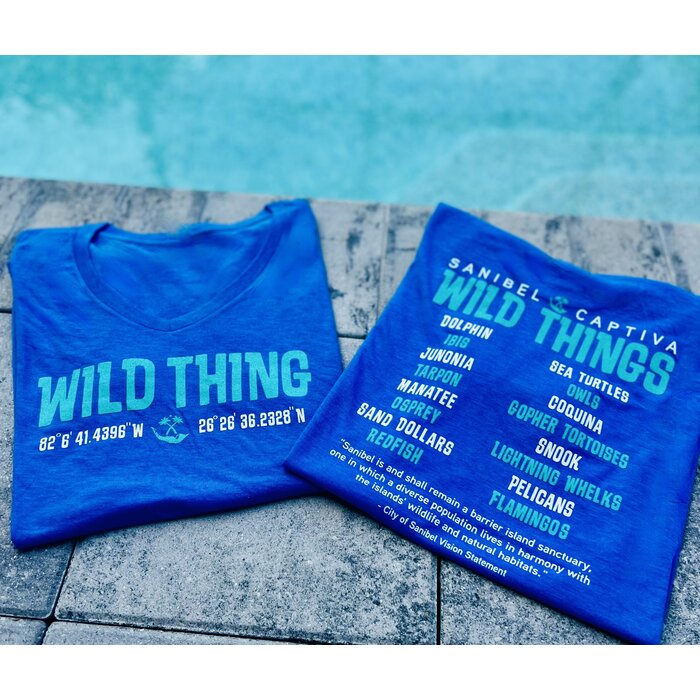 Wild Thing Ladies V-neck Short Sleeve - Blue