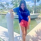 Oh The Hue-Manatee Ladies Short Sleeve V-neck - Blue