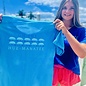 Oh The Hue-Manatee Ladies Short Sleeve V-neck - Lt Blue