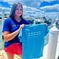Oh The Hue-Manatee Ladies Short Sleeve V-neck - Lt Blue