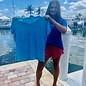 Oh The Hue-Manatee Ladies Short Sleeve V-neck - Lt Blue