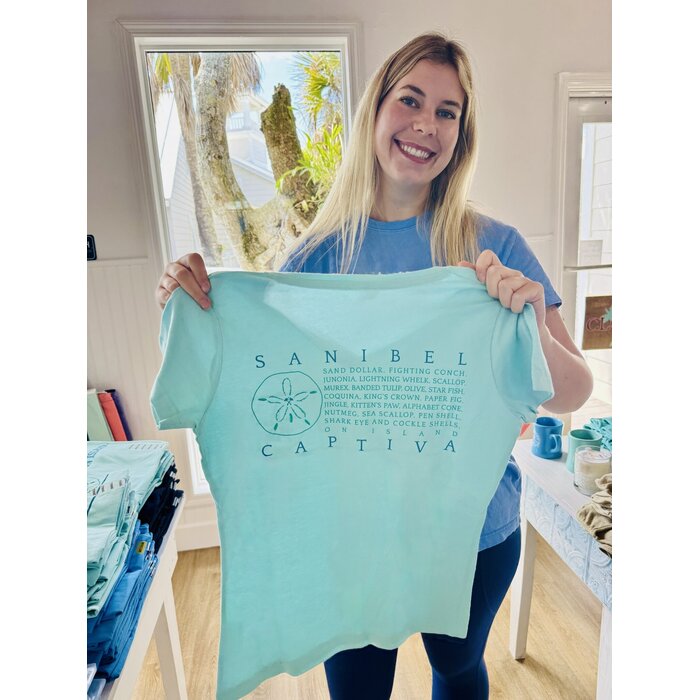 Shell Shirt - Ladies Short Sleeve V-Neck Mint