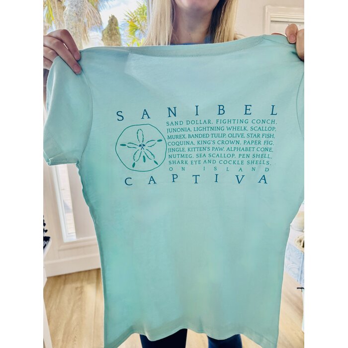 Shell Shirt - Ladies Short Sleeve V-Neck Mint