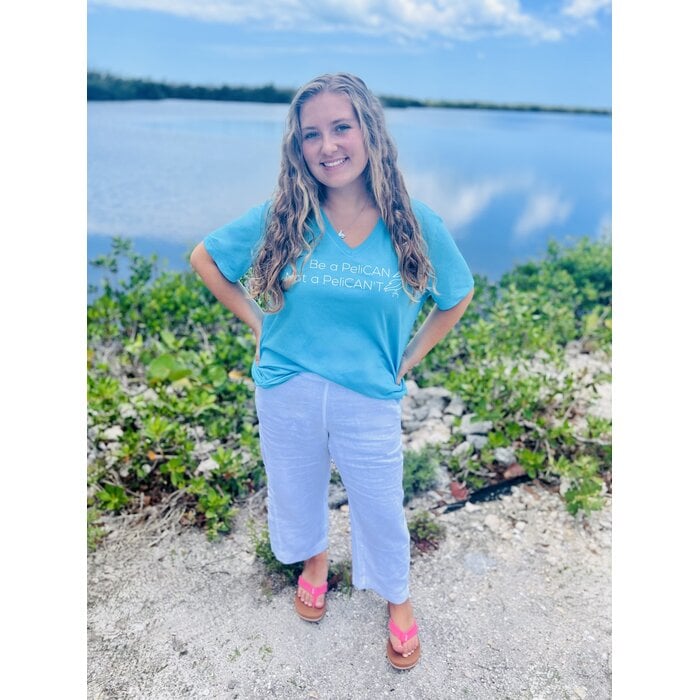 PeliCAN Ladies Short Sleeve V-neck - Blue