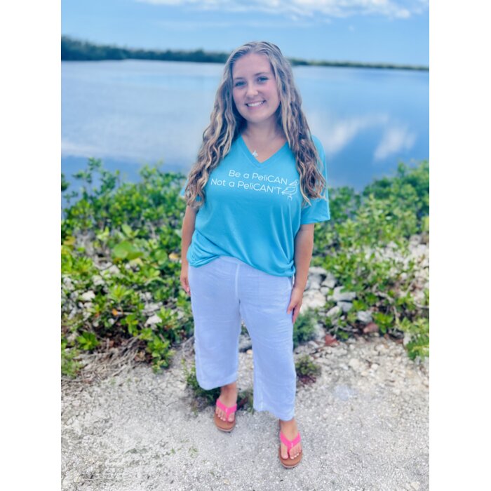 PeliCAN Ladies Short Sleeve V-neck - Blue