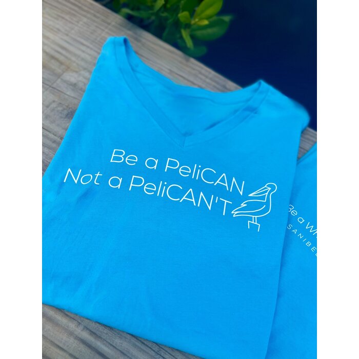 PeliCAN Ladies Short Sleeve V-neck - Blue