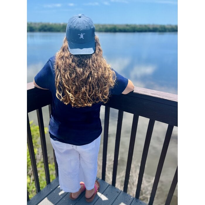 Throwback Seagull Ladies V-neck Short Sleeve - Navy