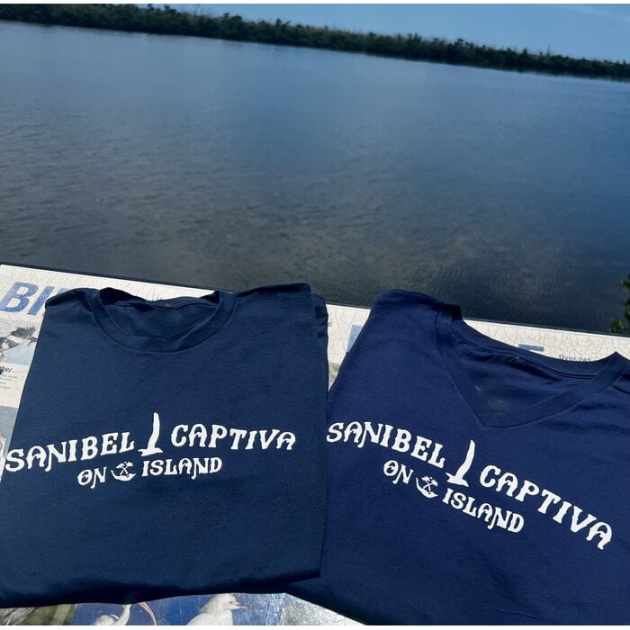 Throwback Seagull Ladies V-neck Short Sleeve - Navy