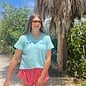 Tri Color Map Ladies Short Sleeve V-Neck Mint