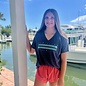 Turtle Tracks Ladies V-neck Short Sleeve - Grey