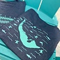 Turtle Tracks Ladies V-neck Short Sleeve - Grey