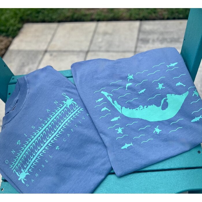 Turtle Tracks Unisex Short Sleeve - Blue