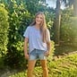 Sit. Stay. Wag! Ladies V-Neck Short Sleeve - Grey