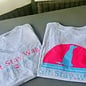 Sit. Stay. Wag! Ladies V-Neck Short Sleeve - Grey