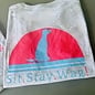 Sit. Stay. Wag! Ladies V-Neck Short Sleeve - Grey