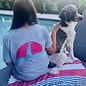 Sit. Stay. Wag! Ladies V-Neck Short Sleeve - Grey