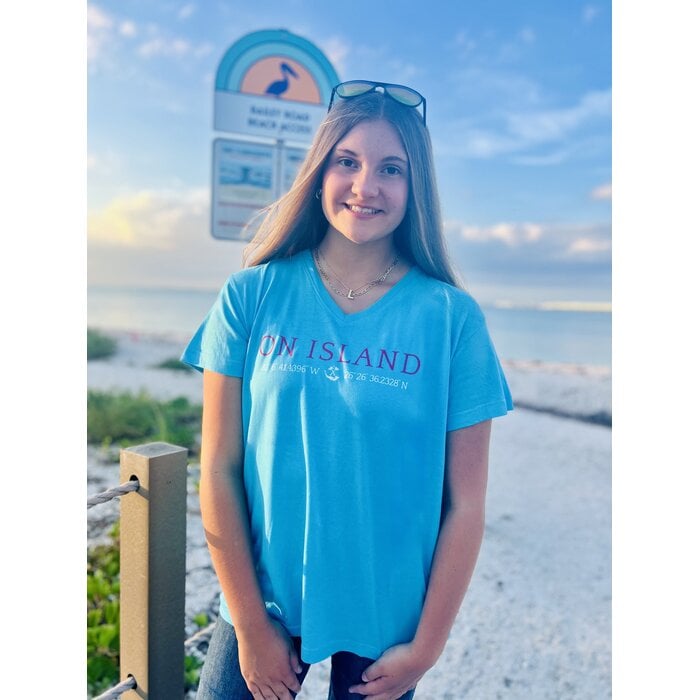 Elevation - Ladies V-Neck Short Sleeve Aqua