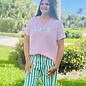 LOVE Ladies Short Sleeve V-neck - Pink