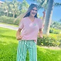 LOVE Ladies Short Sleeve V-neck - Pink