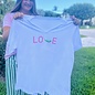 LOVE Ladies Short Sleeve V-neck - White