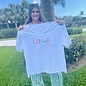 LOVE Ladies Short Sleeve V-neck - White
