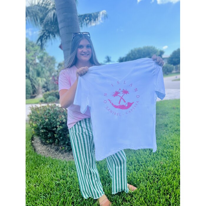 LOVE Ladies Short Sleeve V-neck - White