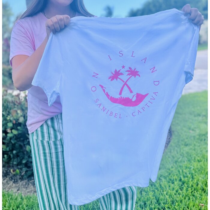 LOVE Ladies Short Sleeve V-neck - White