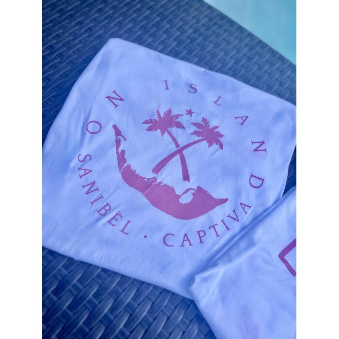 LOVE Ladies Short Sleeve V-neck - White