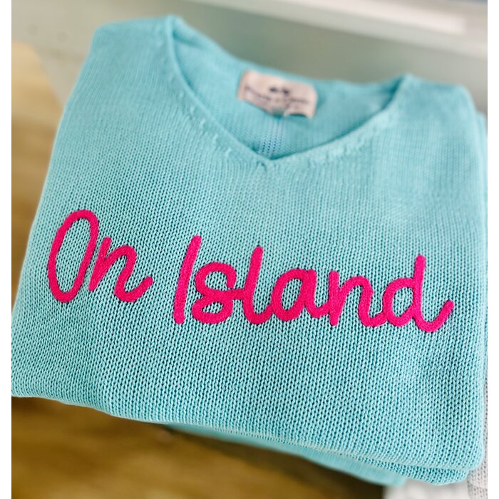 Summer Sweater Ladies V-neck - Aqua