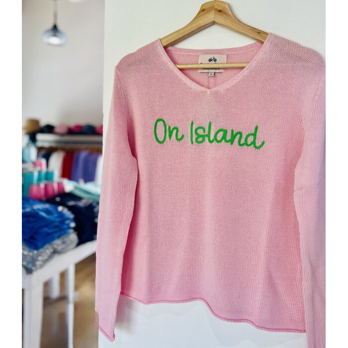 Summer Sweater Ladies V-neck - Pink