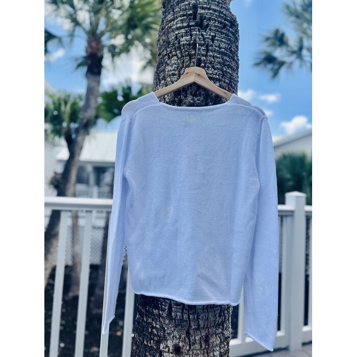 Summer Sweater Ladies V-neck - White/Pink
