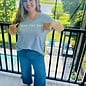 Seas The Day Ladies Short Sleeve V-Neck - Grey