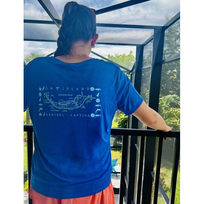 Islander Ladies Short Sleeve V-neck - LT Blue