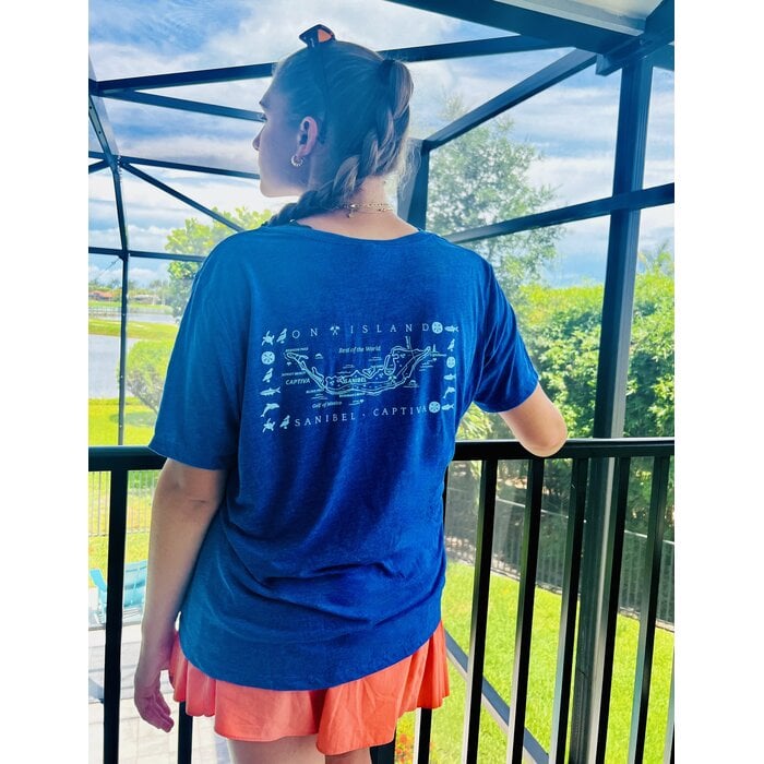 Islander Ladies Short Sleeve V-neck - LT Blue